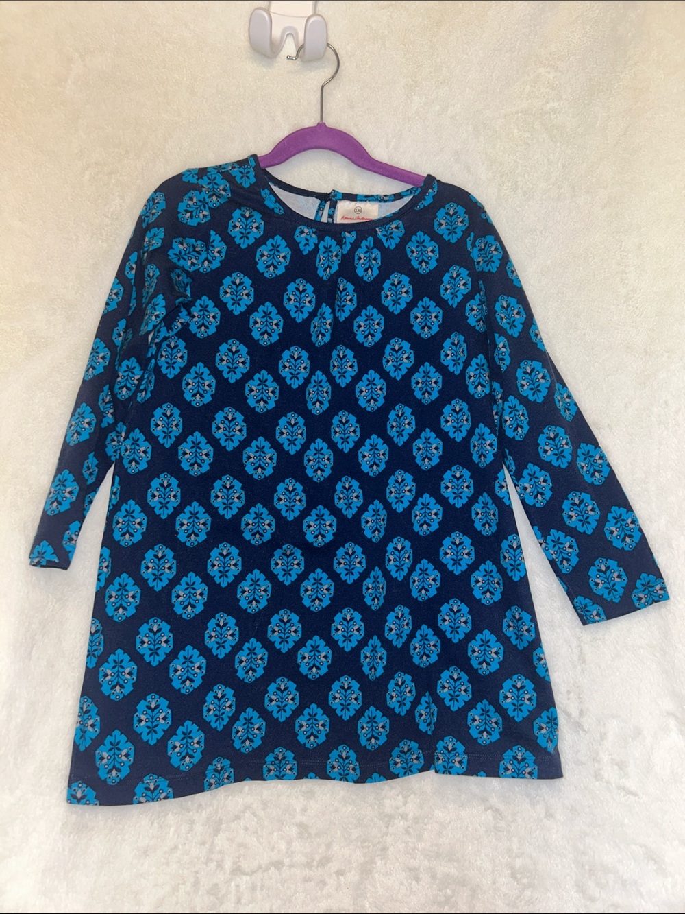 Hanna Andersson Navy/Teal Floral-Print Tunic Top